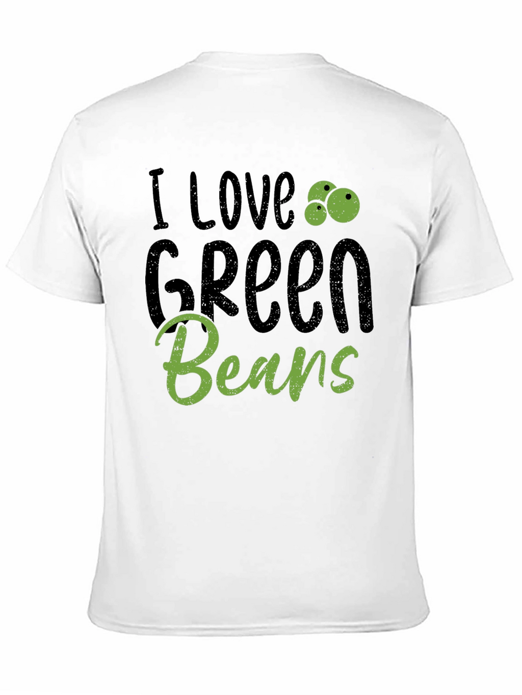 I Love Green Beans Graphic Tee Casual Black T-Shirt