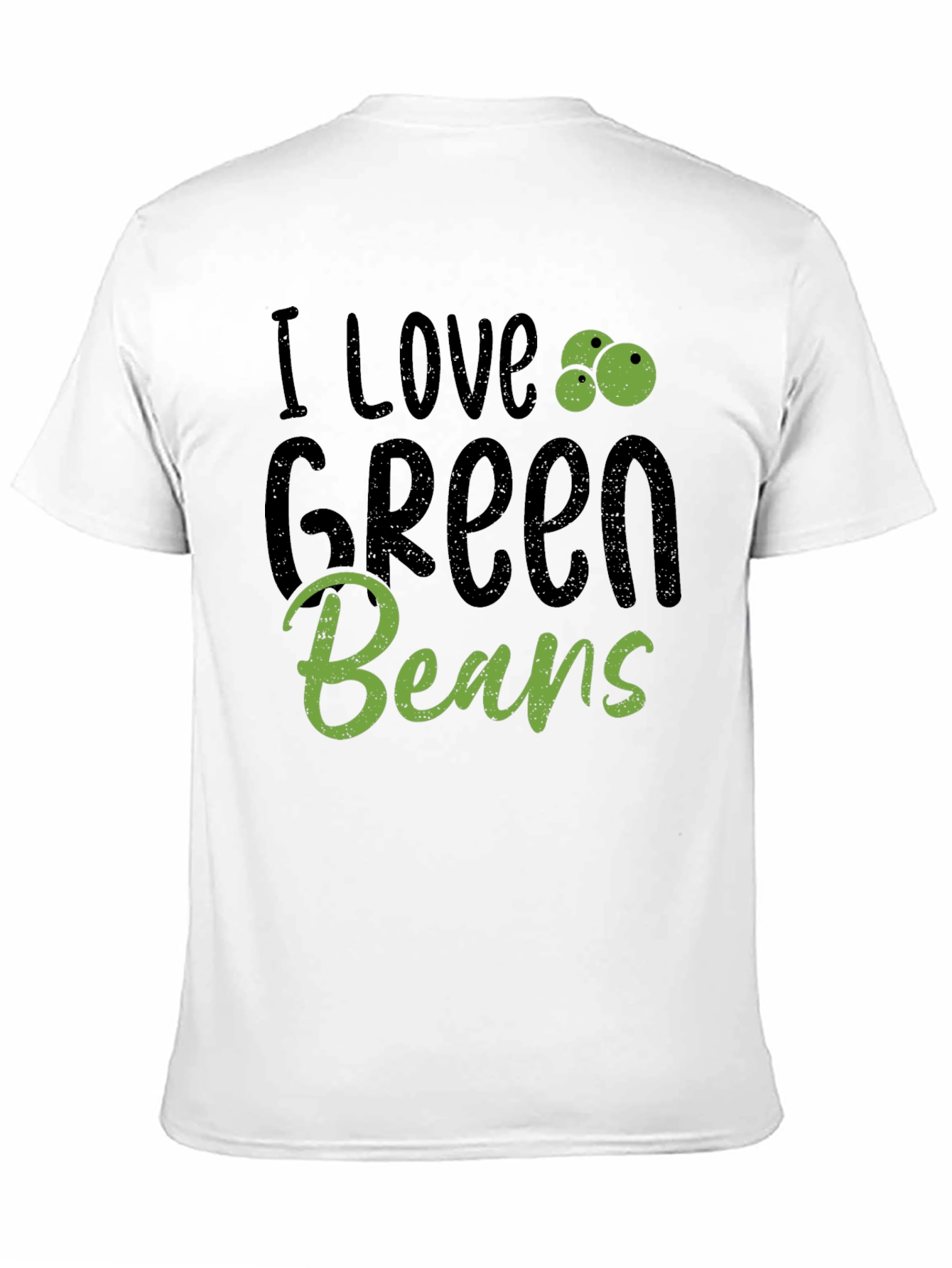 I Love Green Beans Graphic Tee Casual Black T-Shirt