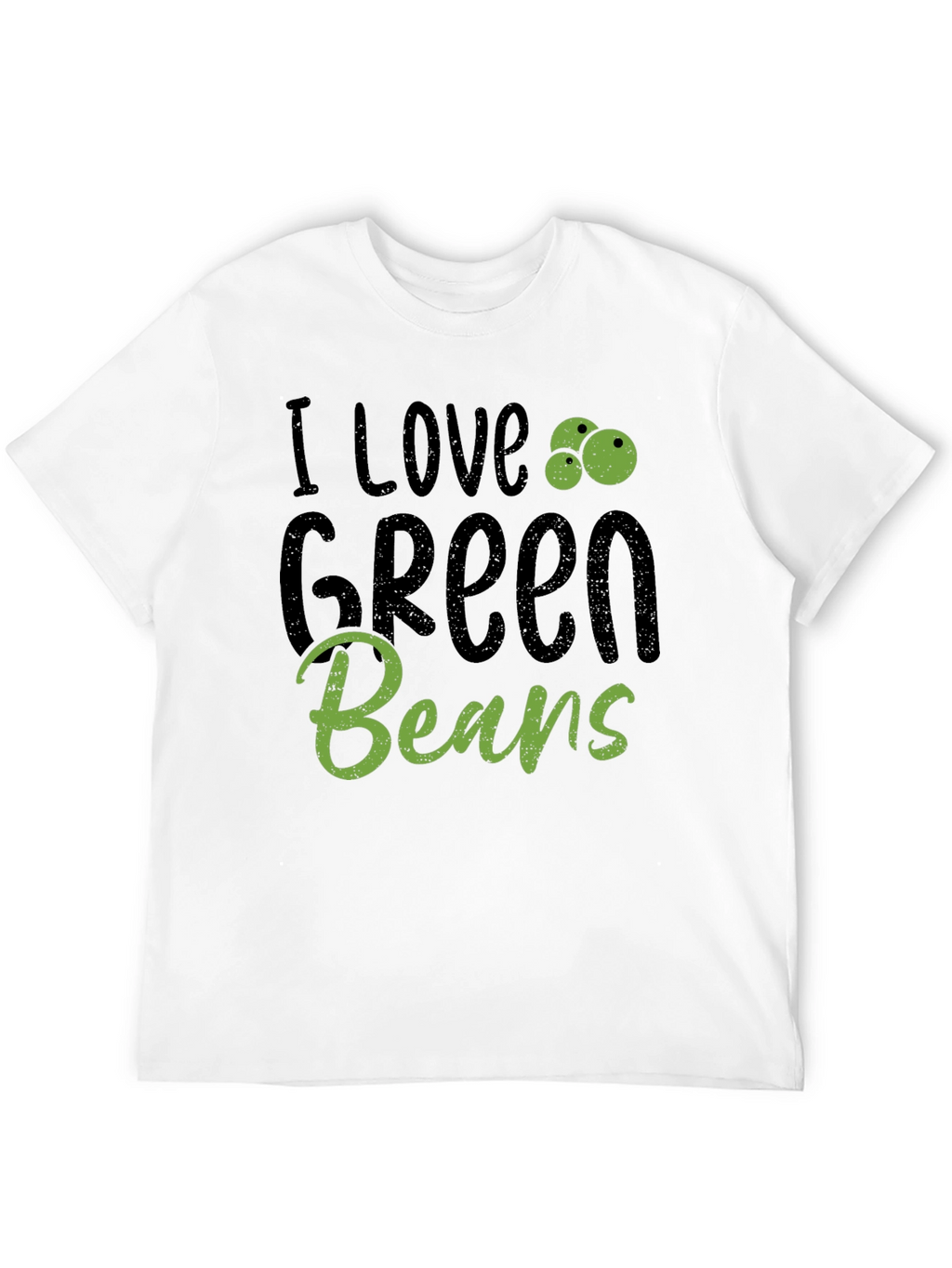 I Love Green Beans Graphic Tee Casual Black T-Shirt