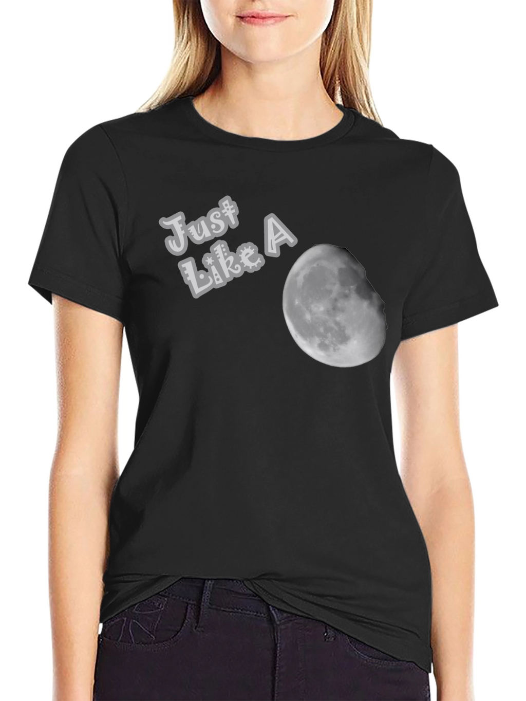 Just Like A Moon Black T-Shirt