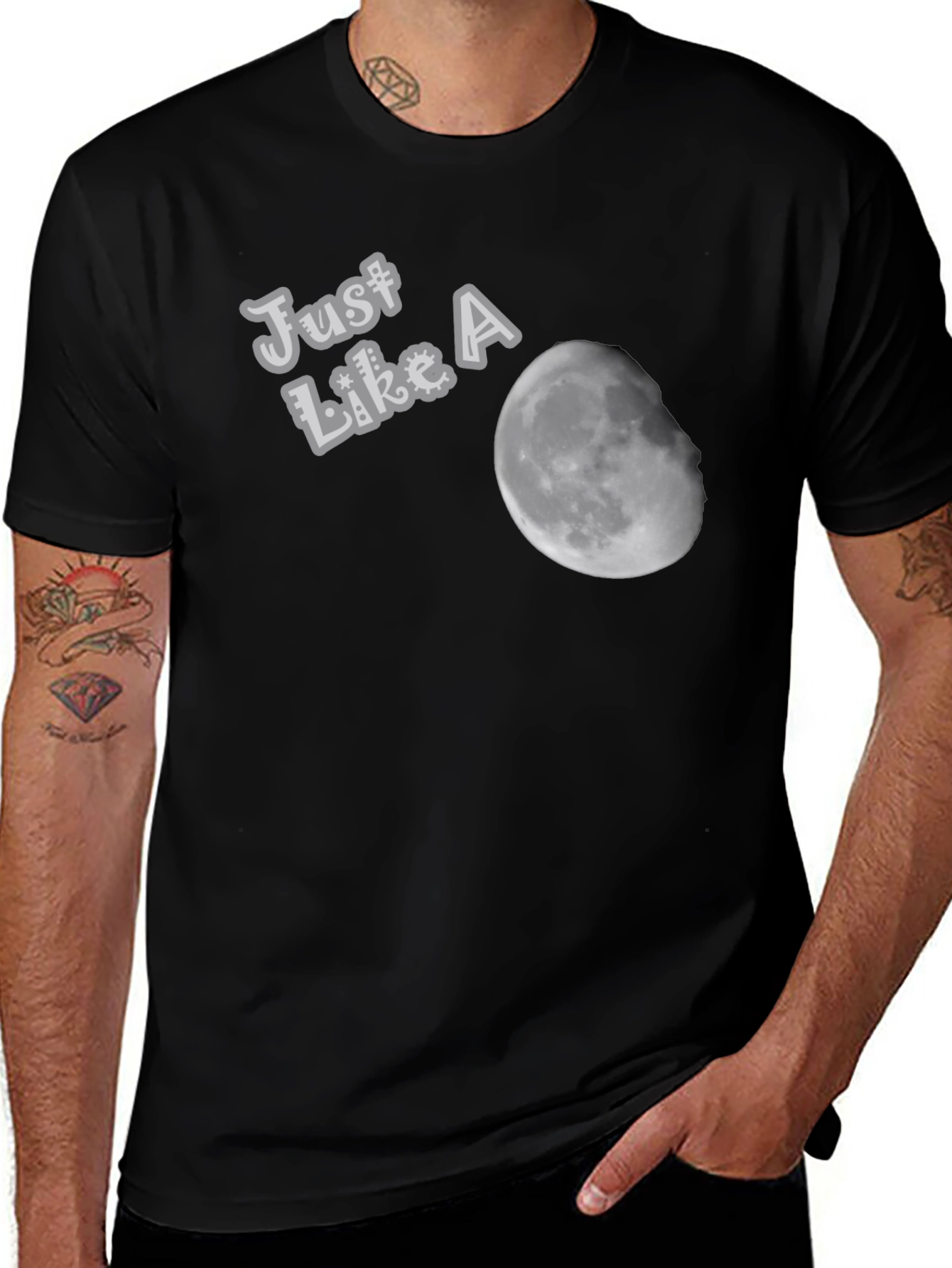 Just Like A Moon Black T-Shirt