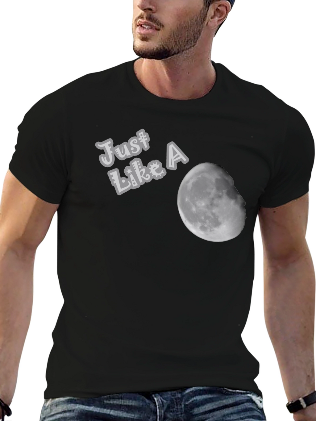 Just Like A Moon Black T-Shirt