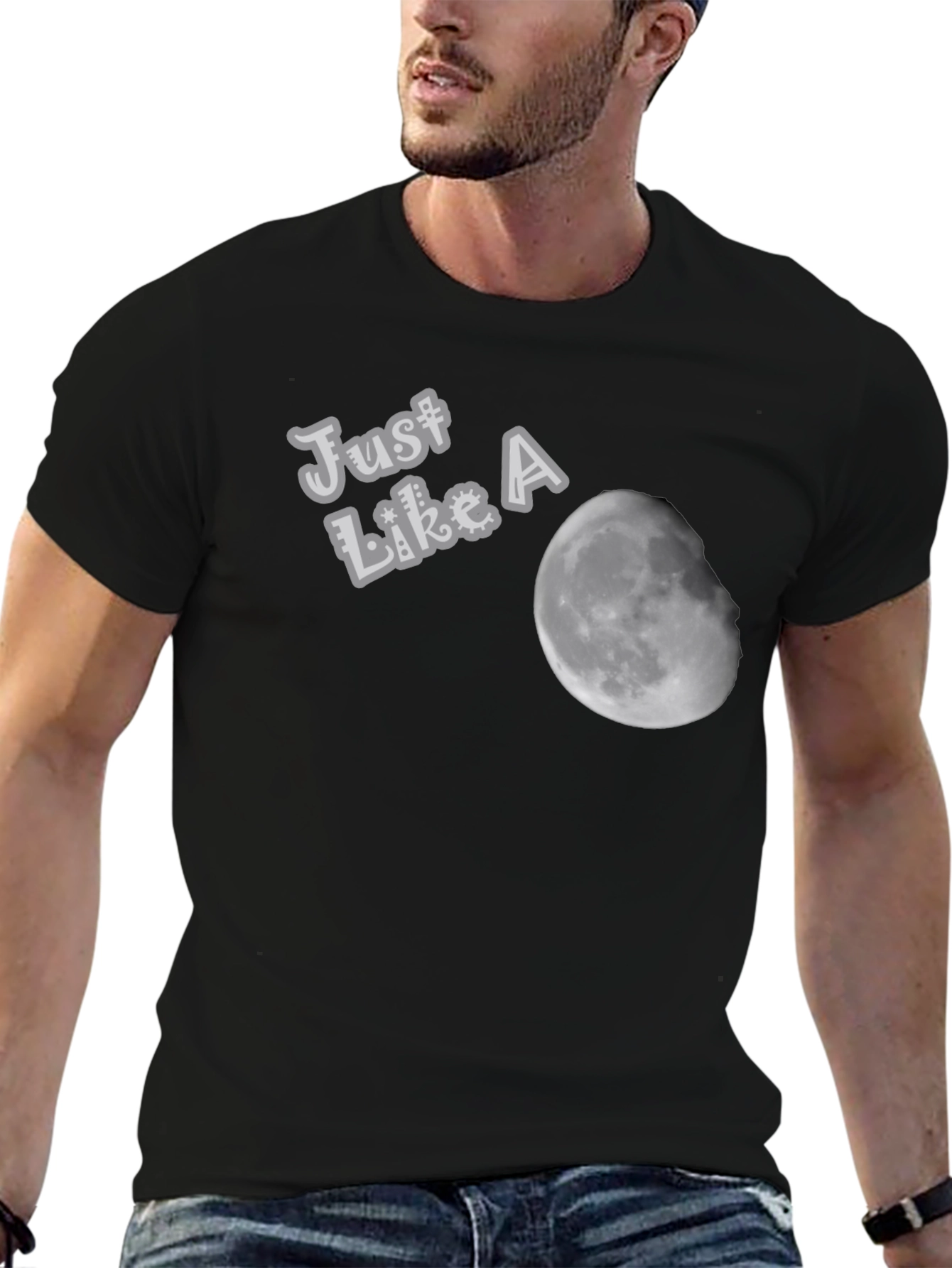 Just Like A Moon Black T-Shirt
