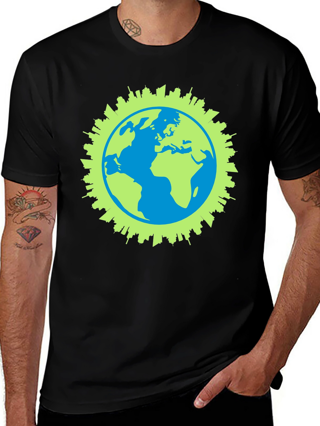 Eco-Friendly Earth Graphic T-Shirt