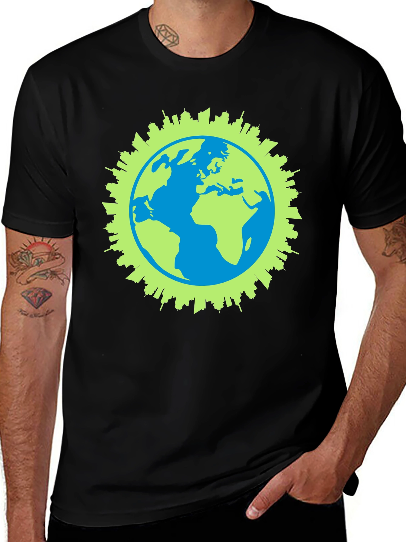 Eco-Friendly Earth Graphic T-Shirt