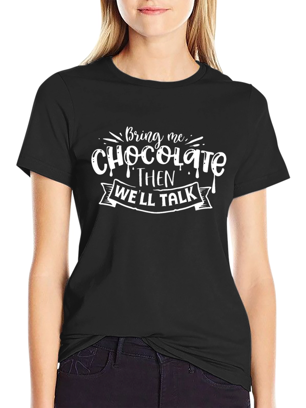Chocolate Then Well Talk Black Graphic Tee