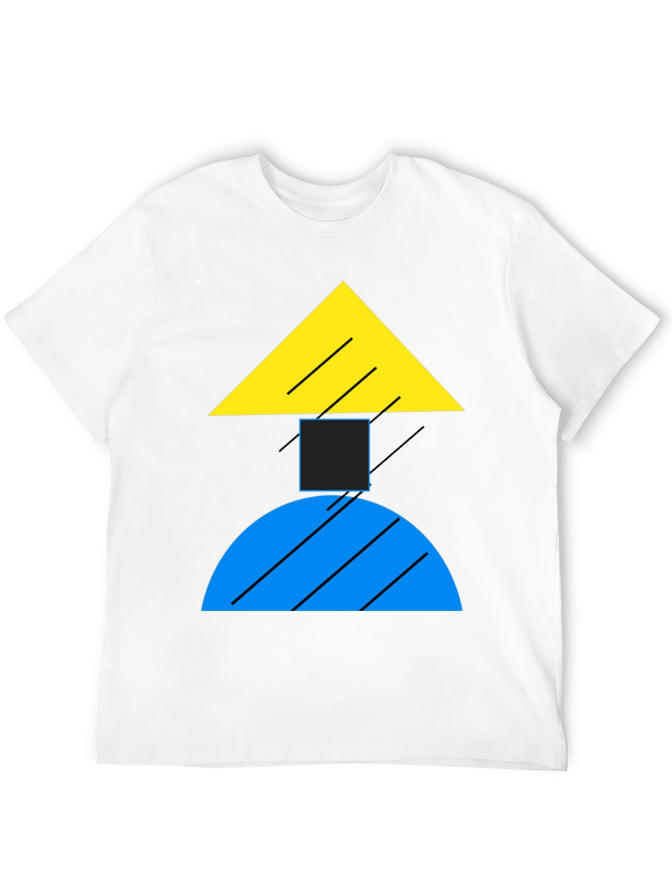 Geometric Shapes Black T-Shirt