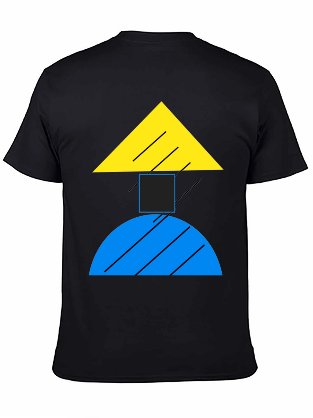 Geometric Shapes Black T-Shirt