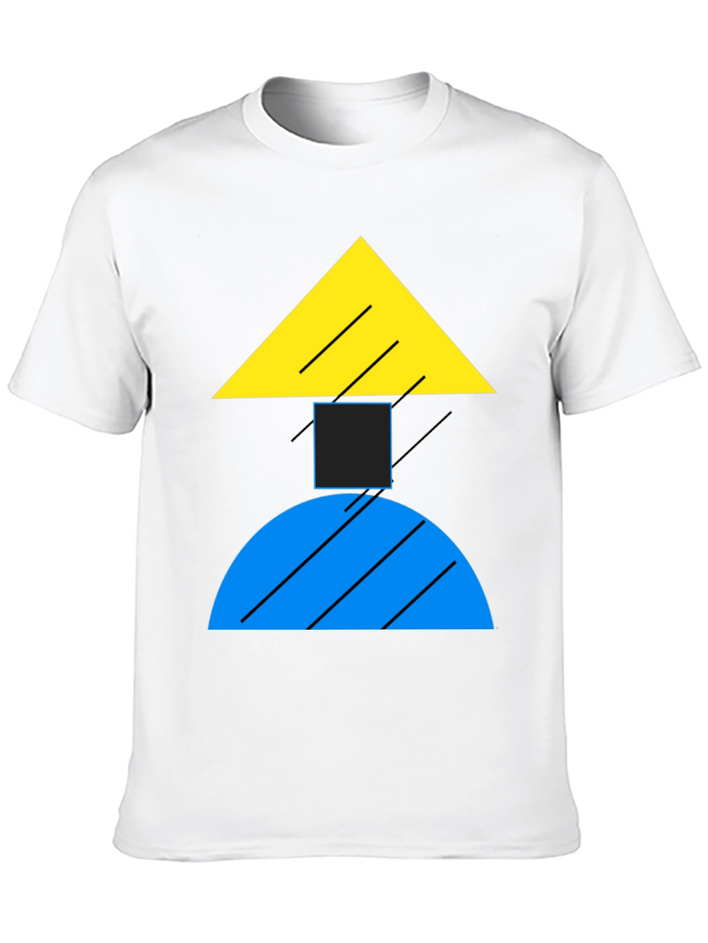 Geometric Shapes Black T-Shirt