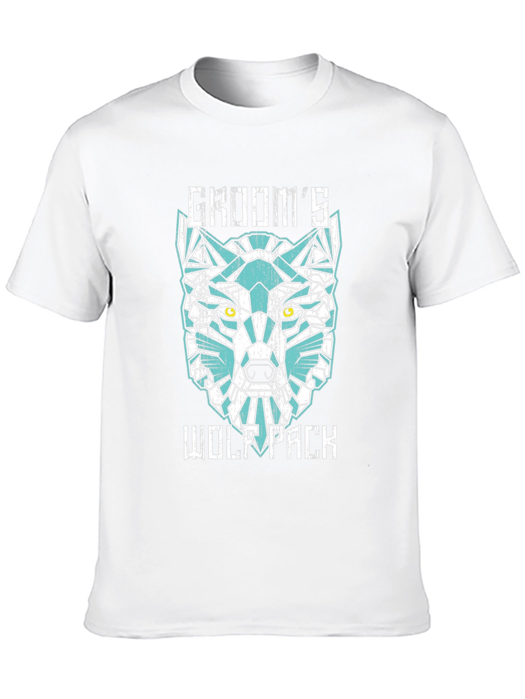 Grooms Wolf Pack Graphic Tee - Modern Geometric Design