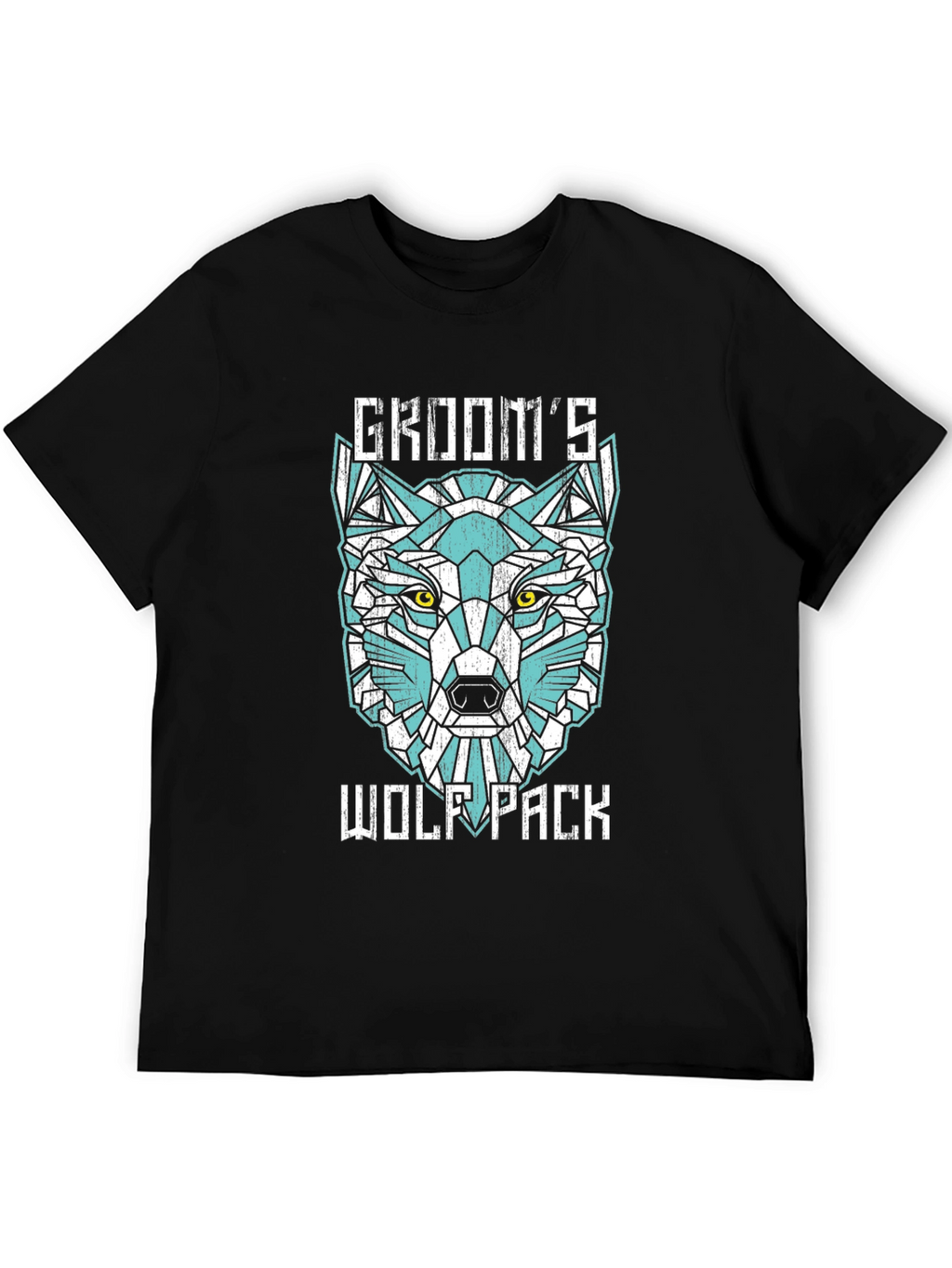 Grooms Wolf Pack Graphic Tee - Modern Geometric Design