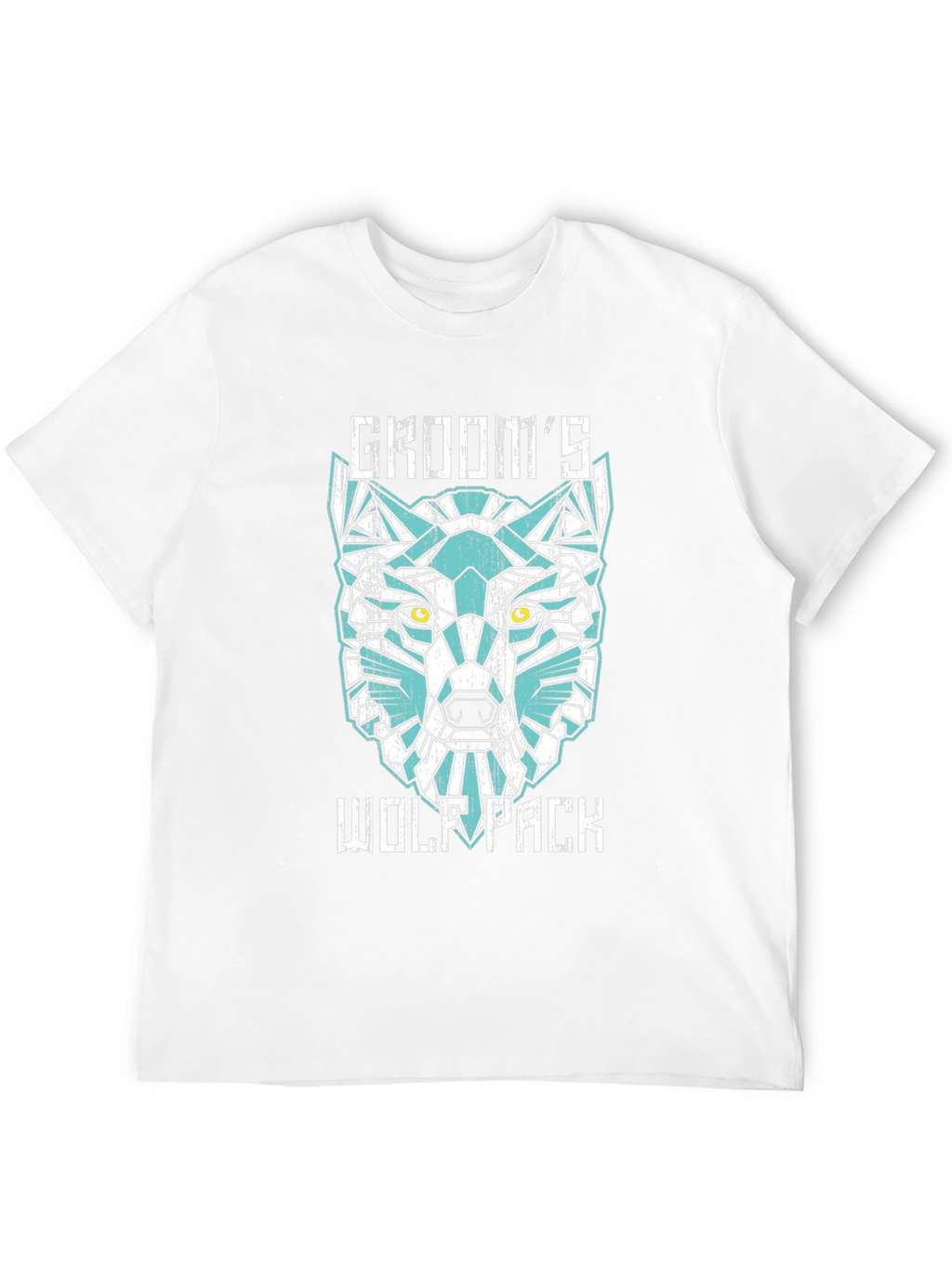 Grooms Wolf Pack Graphic Tee - Modern Geometric Design