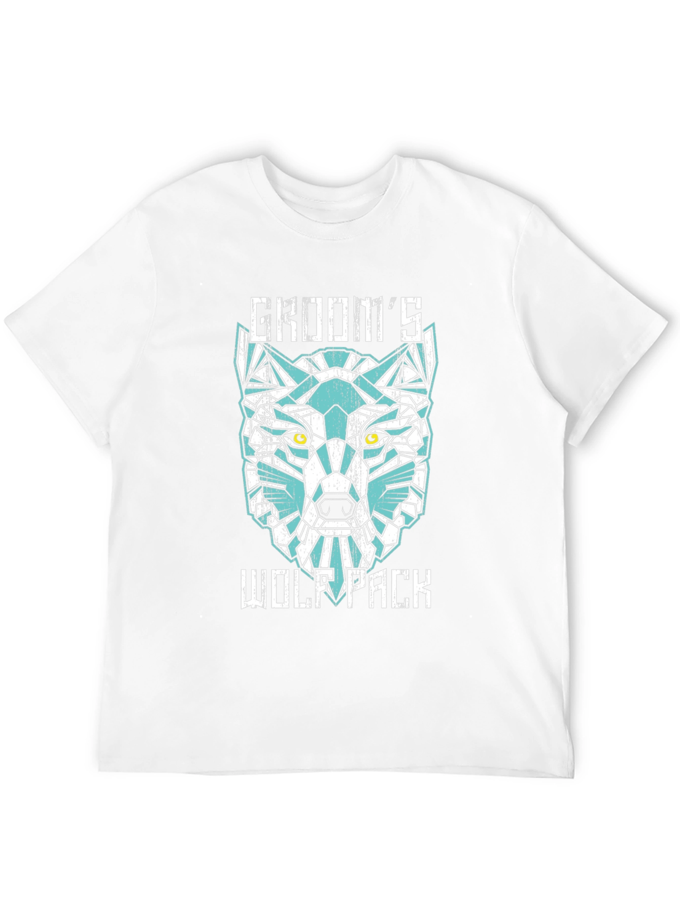Grooms Wolf Pack Graphic Tee - Modern Geometric Design