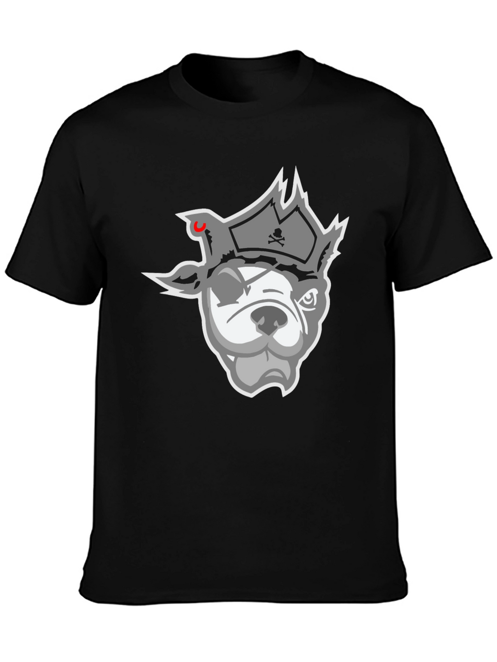 Pirate Dog Graphic Tee - Black Cotton Blend Shirt