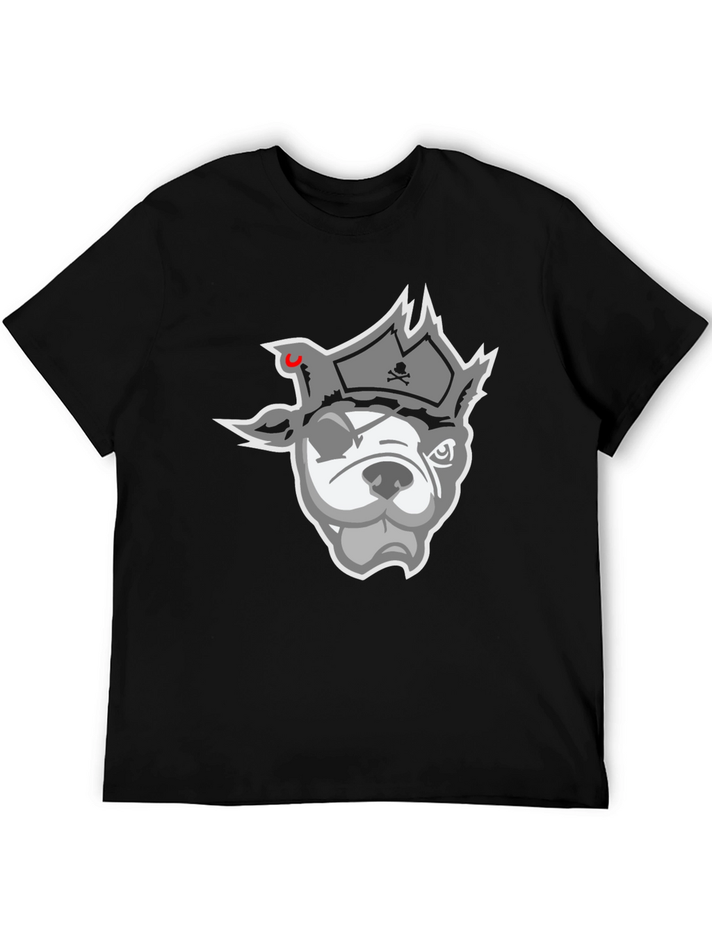 Pirate Dog Graphic Tee - Black Cotton Blend Shirt