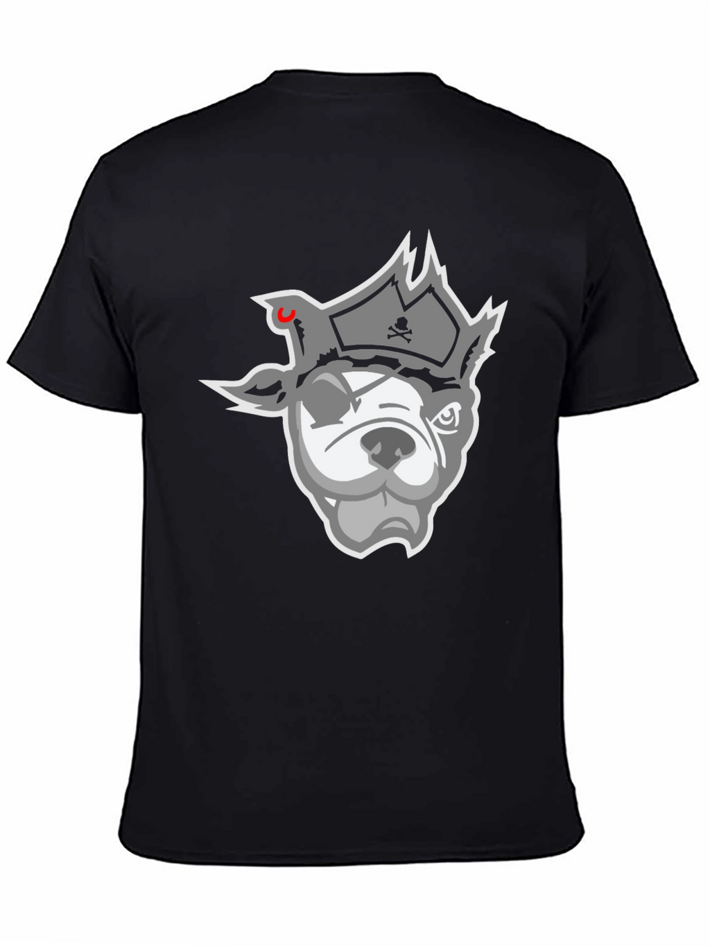 Pirate Dog Graphic Tee - Black Cotton Blend Shirt