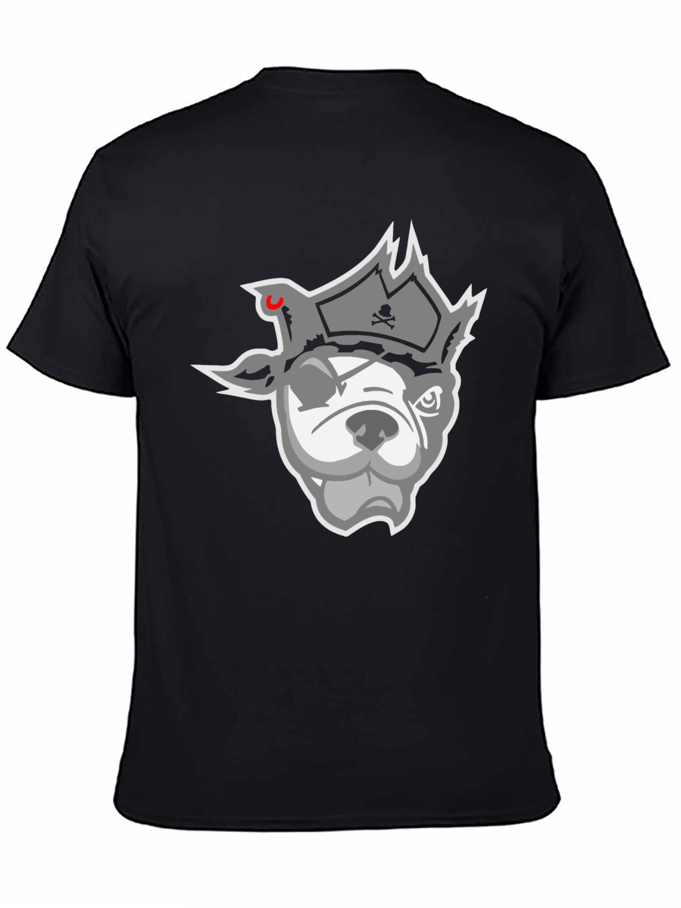 Pirate Dog Graphic Tee - Black Cotton Blend Shirt