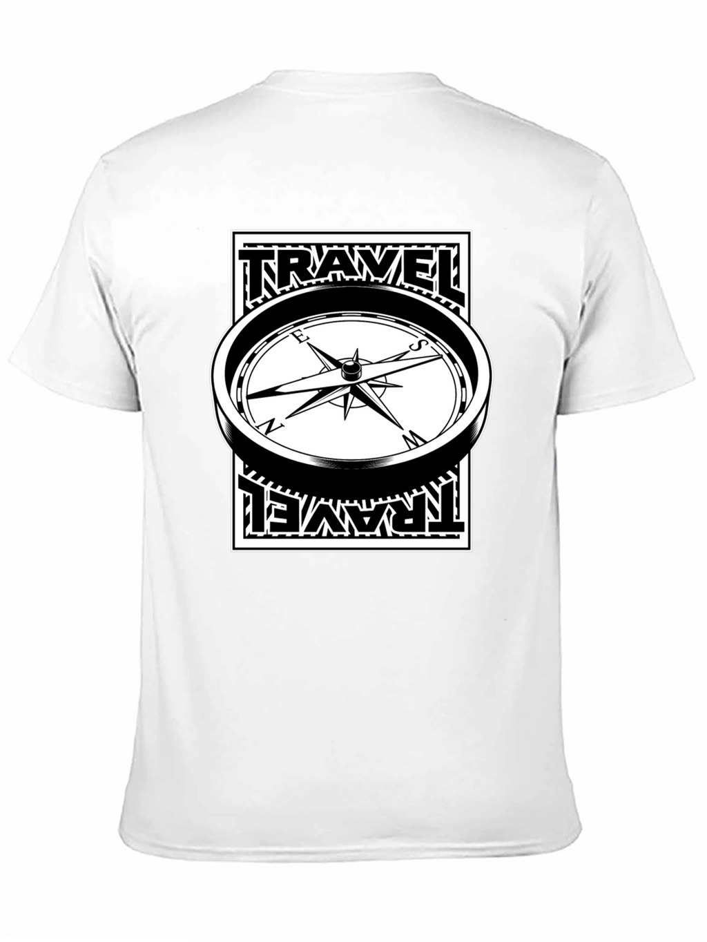 Travel Compass Graphic Tee - Black Cotton T-Shirt