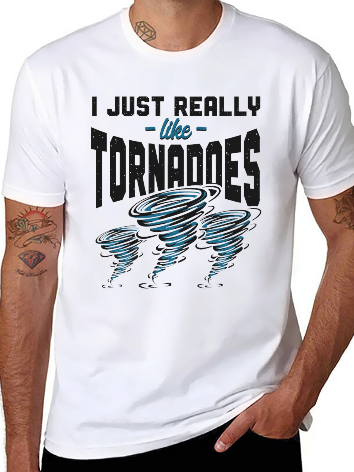 Tornado Enthusiast Graphic T-Shirt - Black