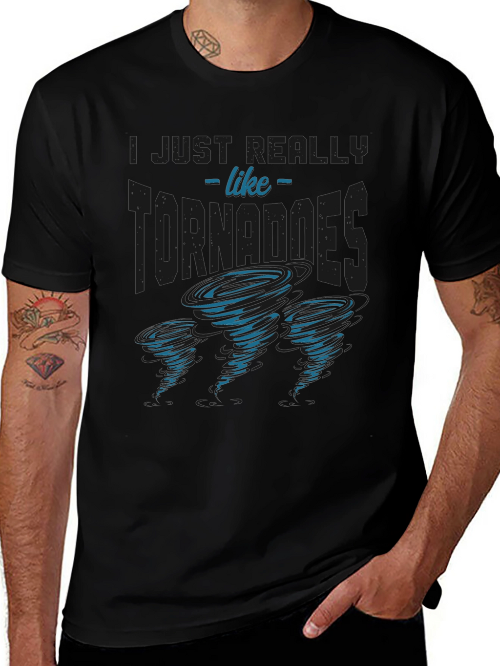 Tornado Enthusiast Graphic T-Shirt - Black