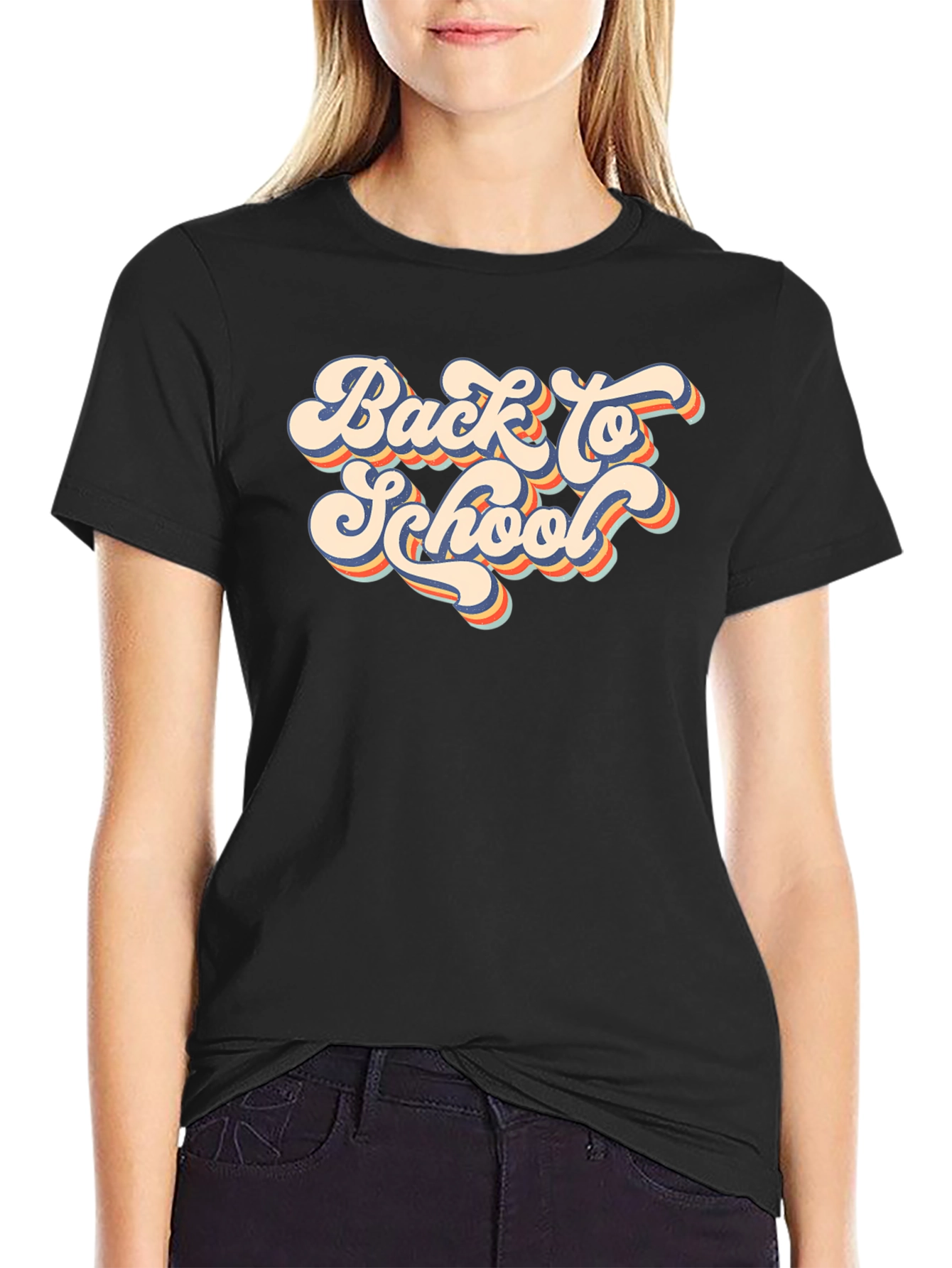 Retro Back to School Black T-Shirt