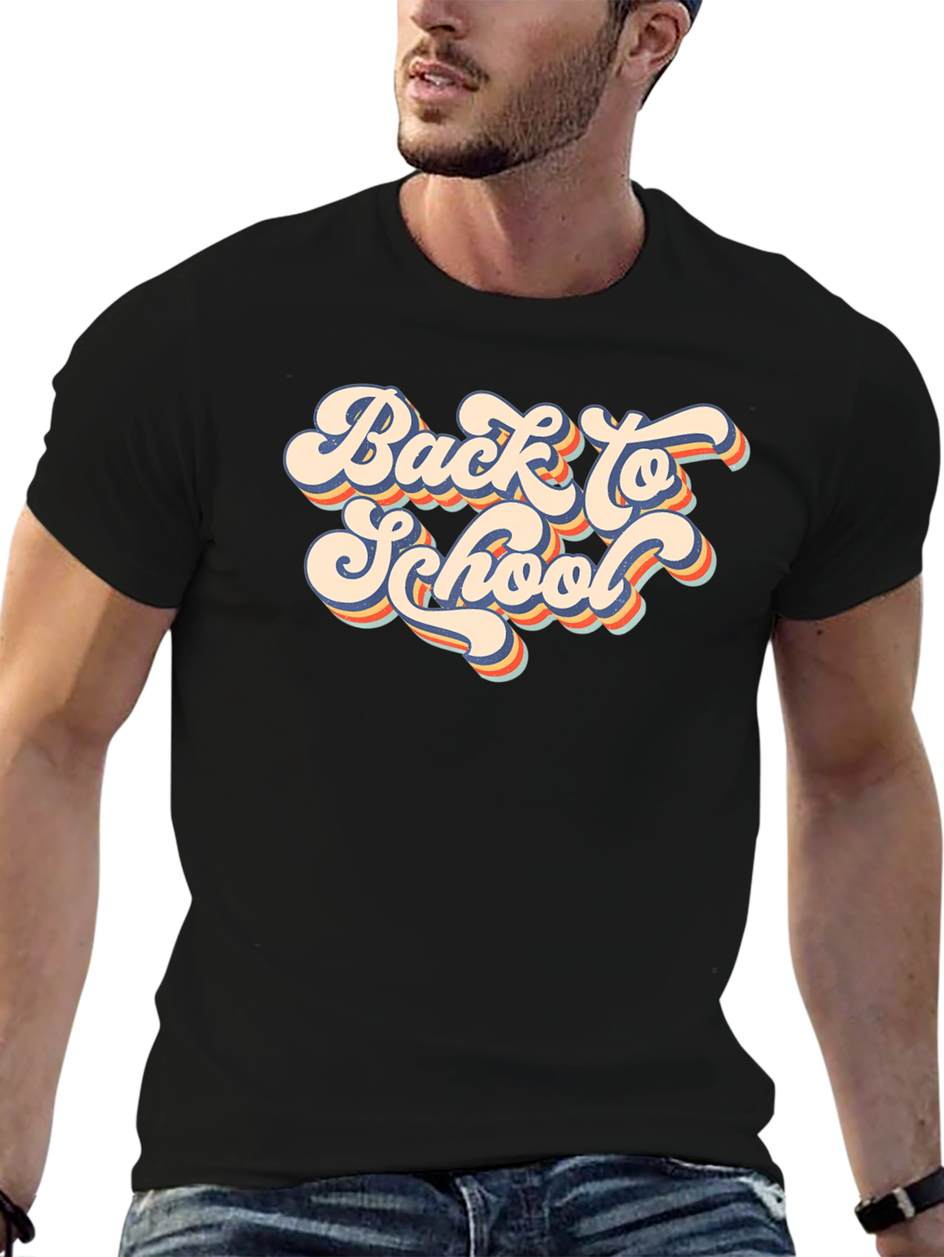 Retro Back to School Black T-Shirt