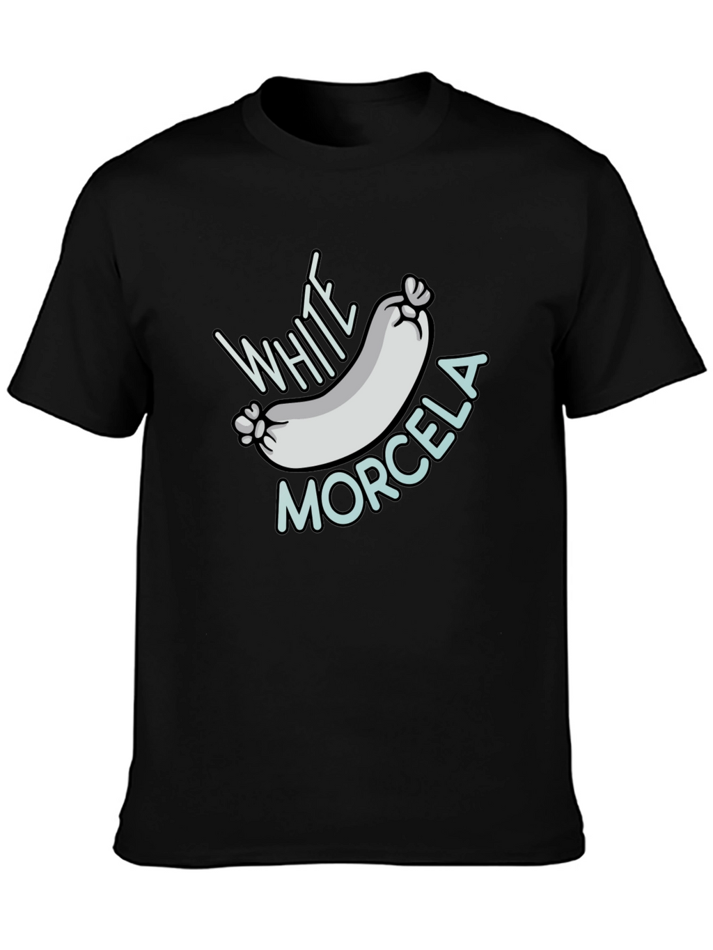 White Morcela T-Shirt - Novelty Foodie Tee