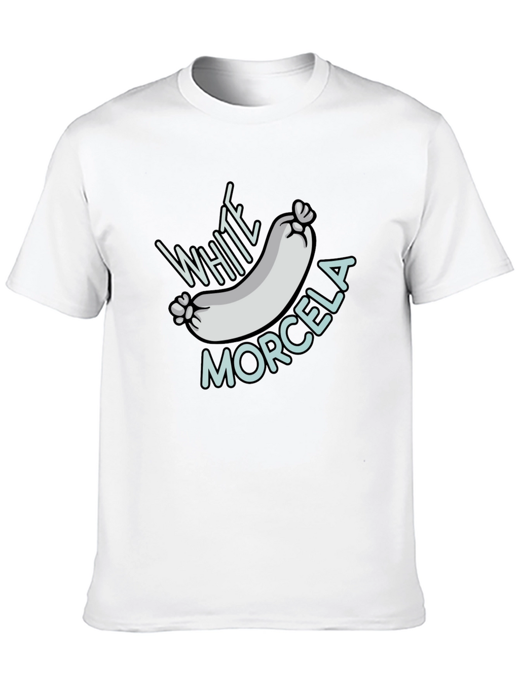 White Morcela T-Shirt - Novelty Foodie Tee