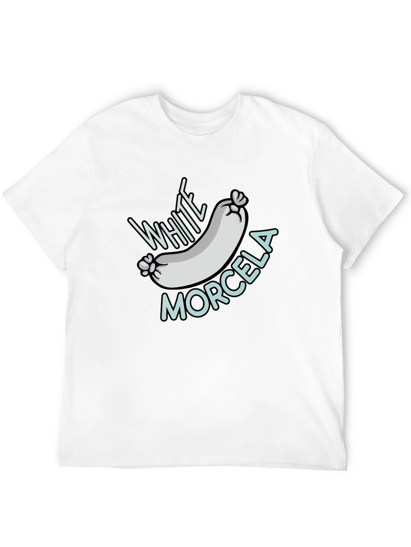 White Morcela T-Shirt - Novelty Foodie Tee