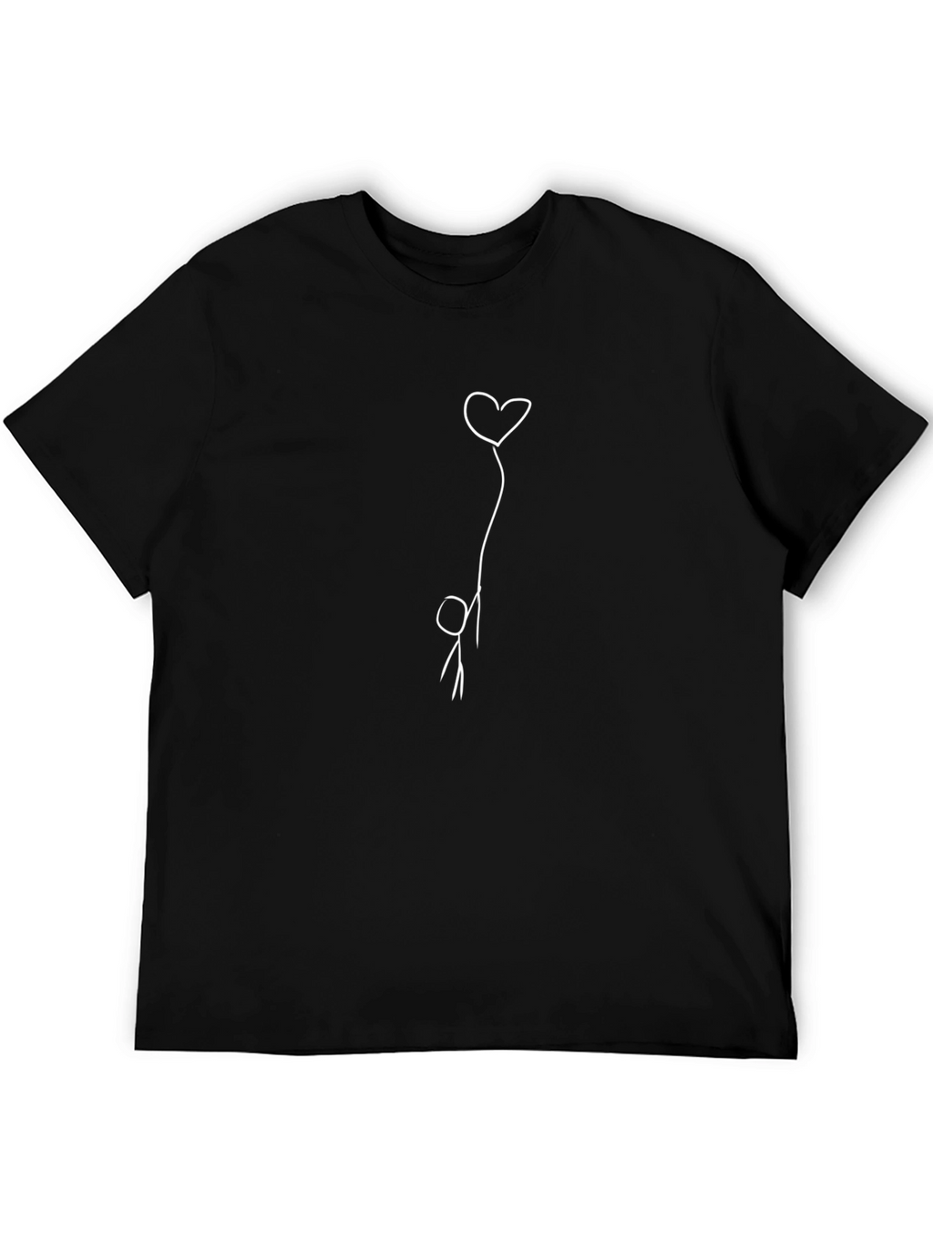 Heart Balloon Stick Figure Graphic Tee
