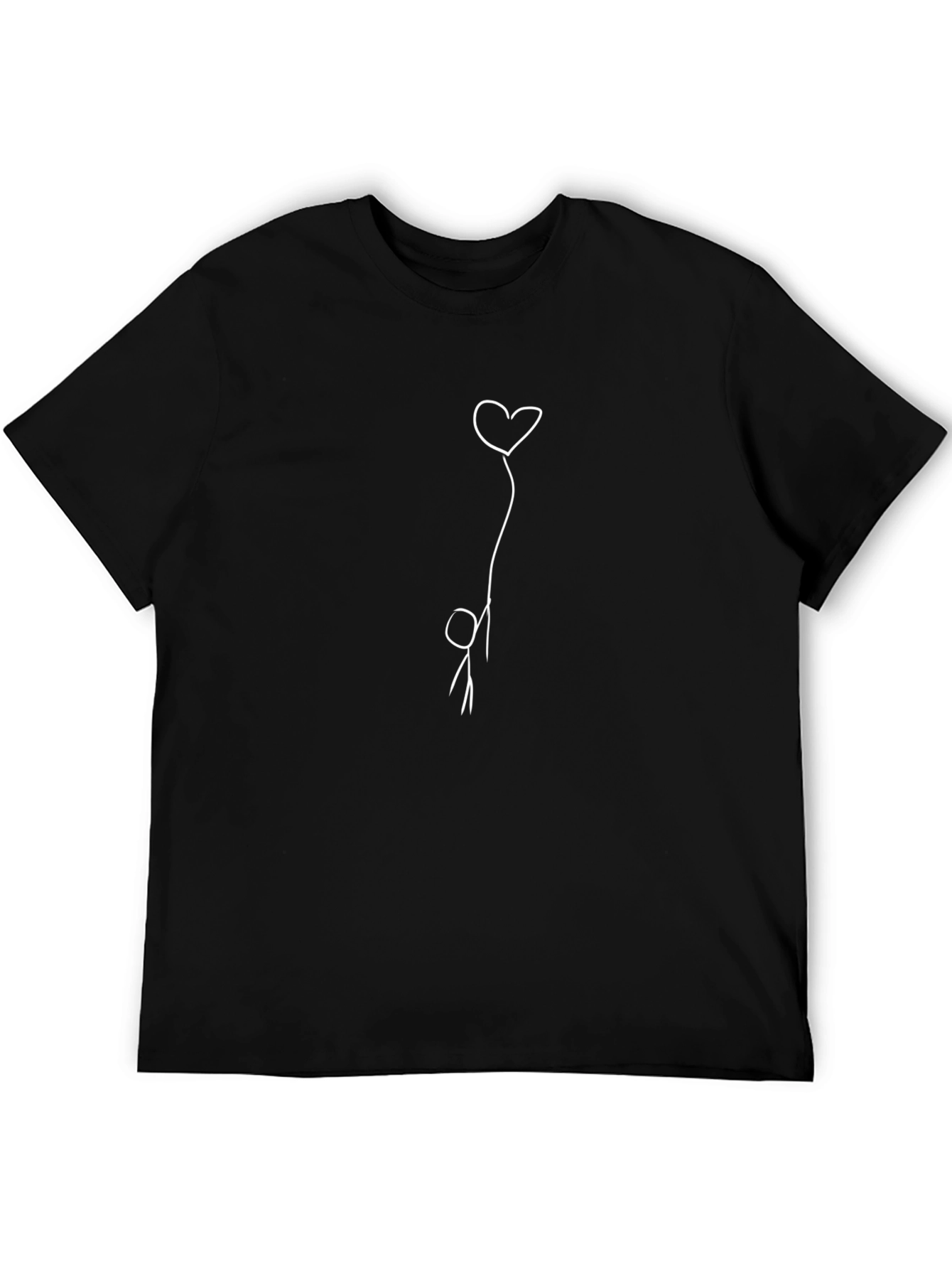 Heart Balloon Stick Figure Graphic Tee