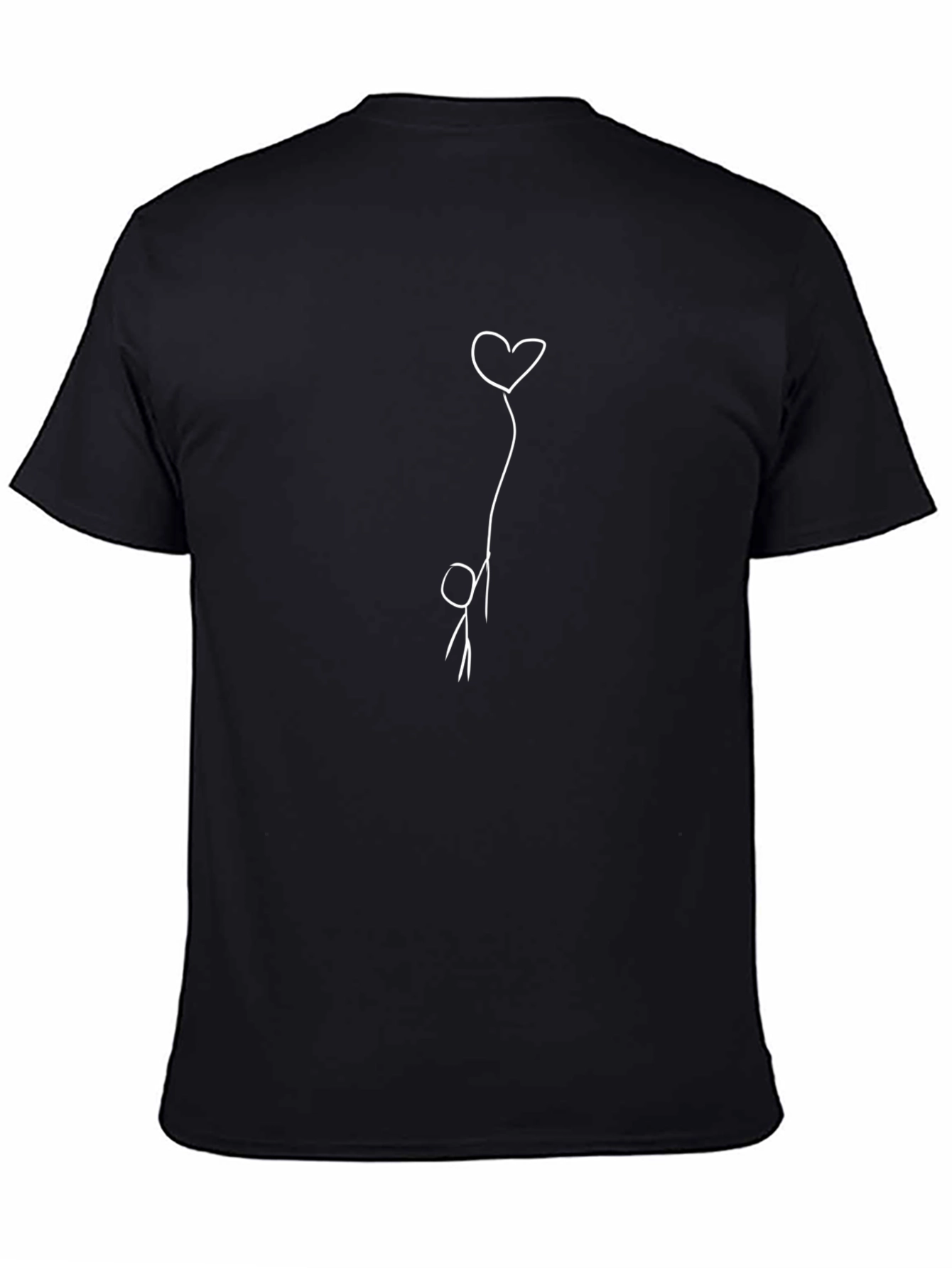 Heart Balloon Stick Figure Graphic Tee