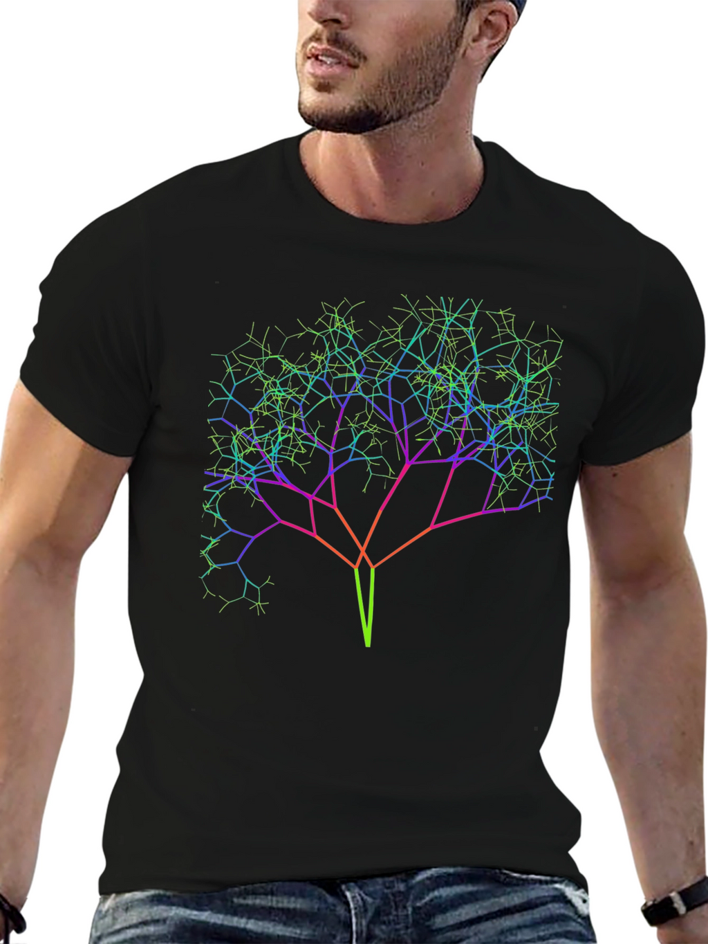 Abstract Tree Line Art Graphic Tee - Unisex