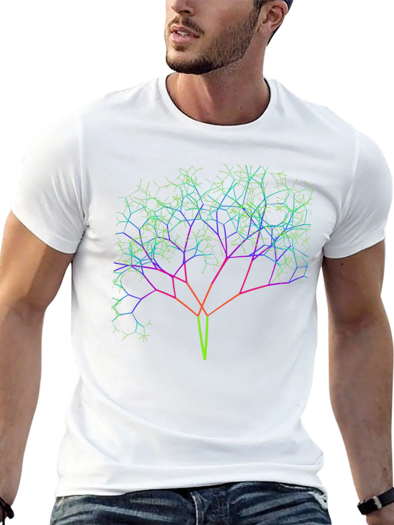 Abstract Tree Line Art Graphic Tee - Unisex