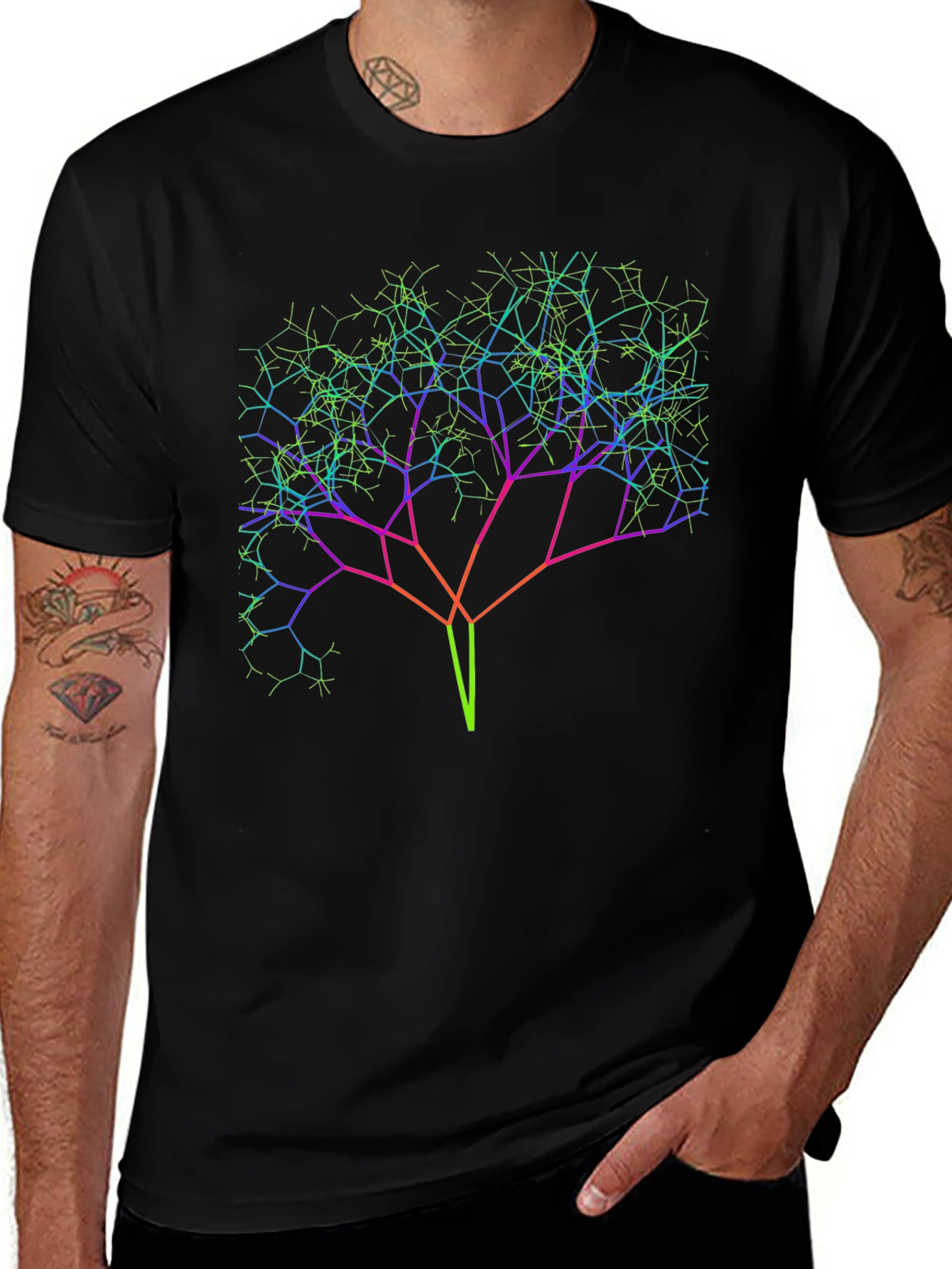 Abstract Tree Line Art Graphic Tee - Unisex