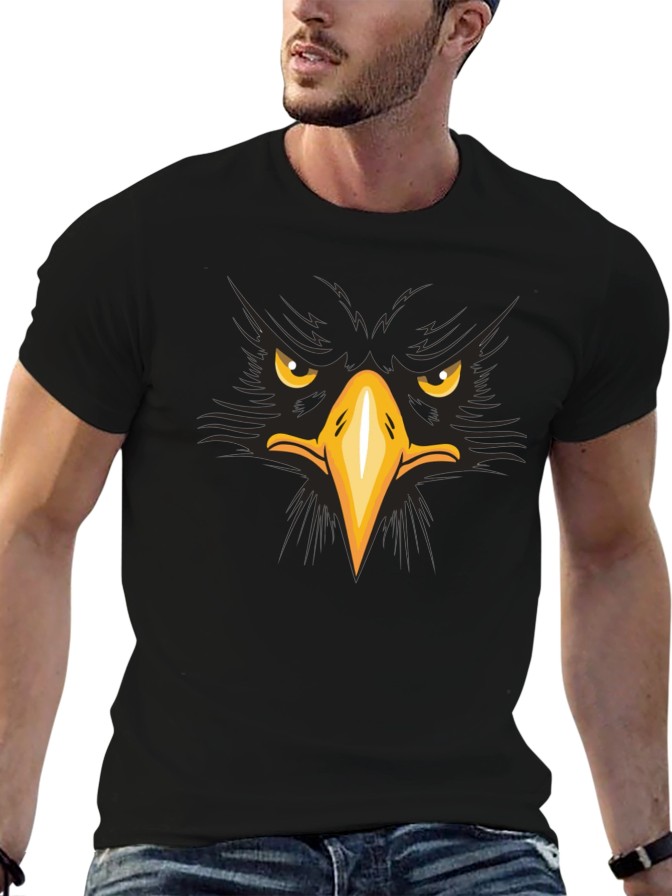 Eagle Face Graphic T-Shirt - Bold & Striking Design