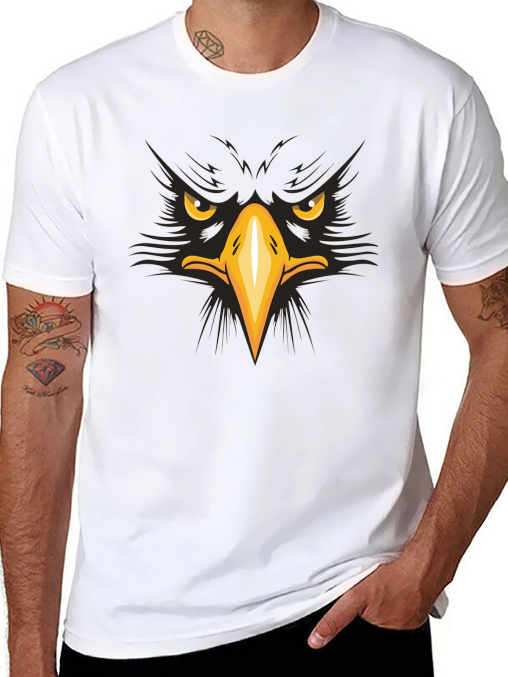 Eagle Face Graphic T-Shirt - Bold & Striking Design