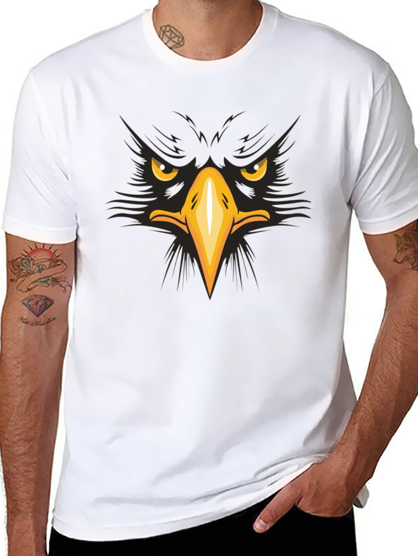 Eagle Face Graphic T-Shirt - Bold & Striking Design