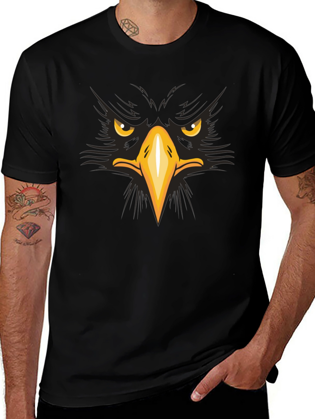 Eagle Face Graphic T-Shirt - Bold & Striking Design