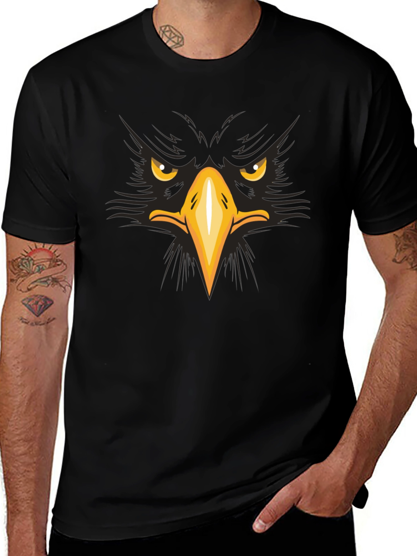 Eagle Face Graphic T-Shirt - Bold & Striking Design