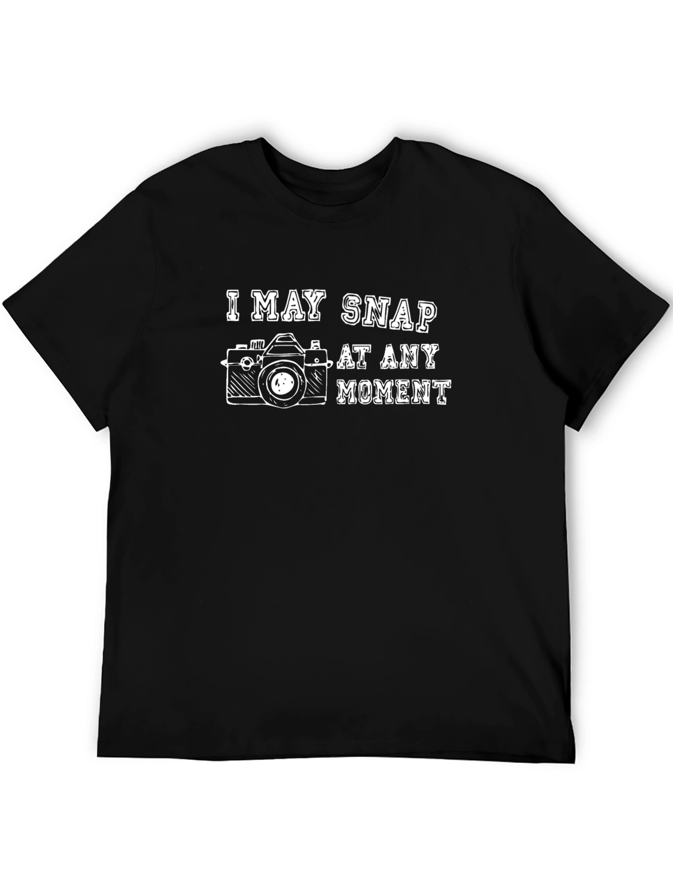 I May Snap Camera Black Graphic T-Shirt