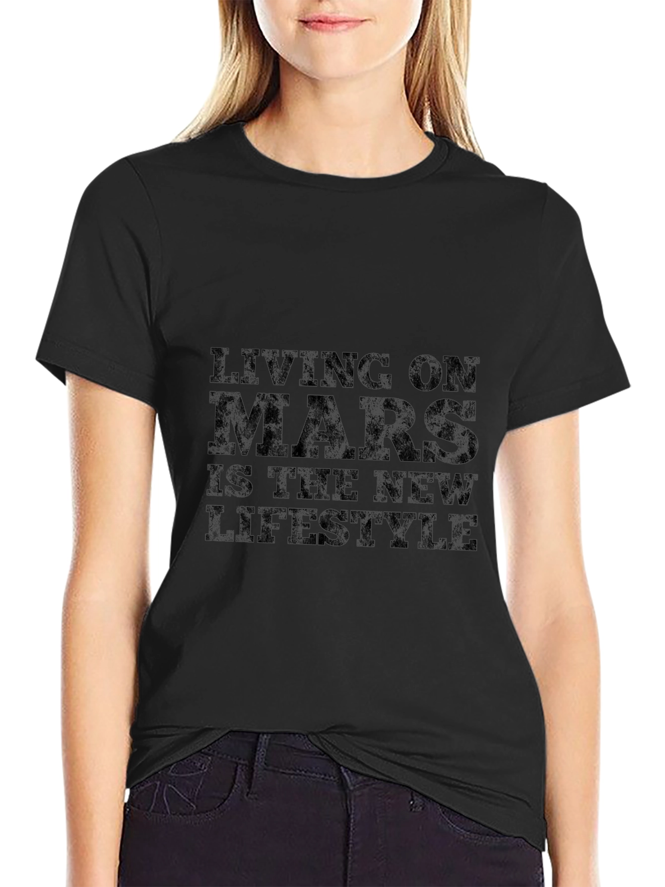 Living On Mars Black Graphic Tee