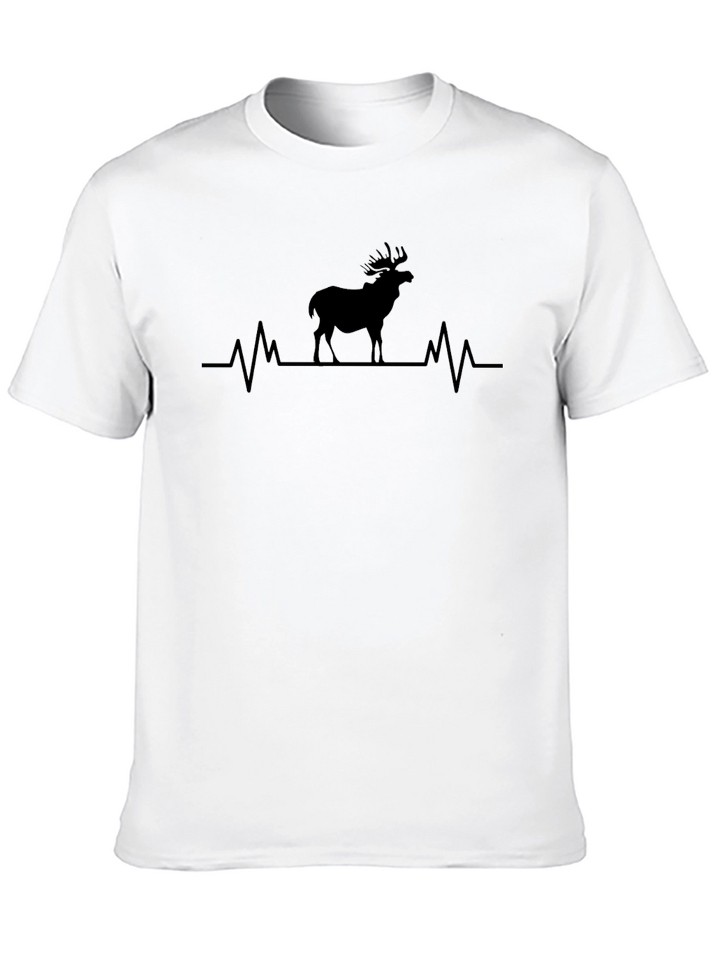 Deer Heartbeat Black T-Shirt