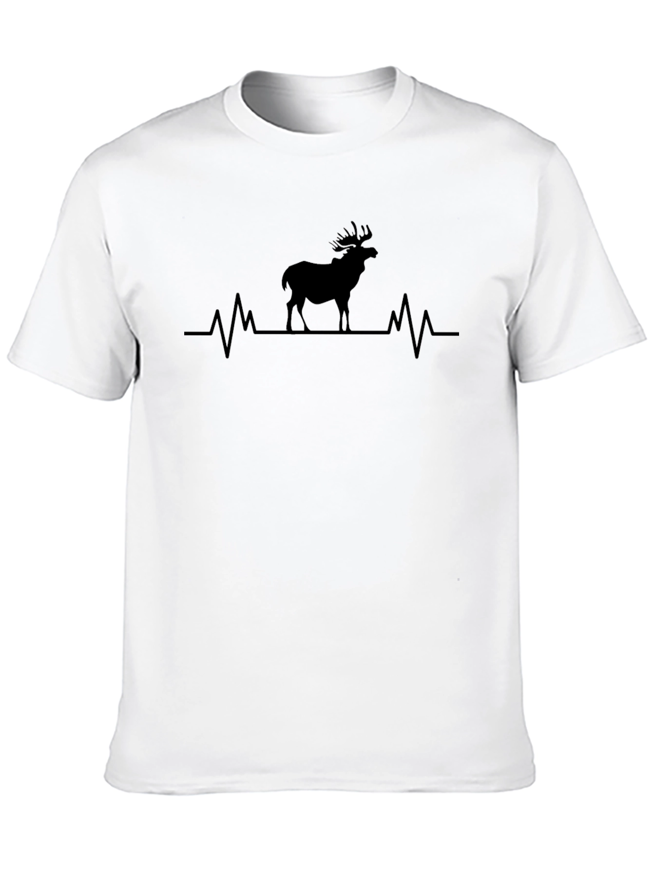 Deer Heartbeat Black T-Shirt