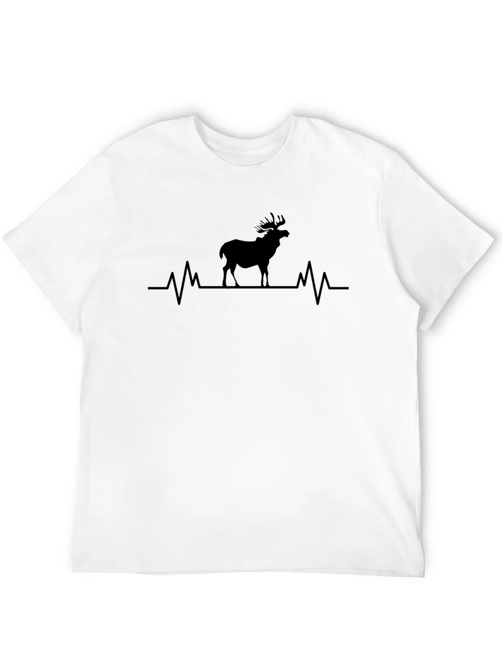 Deer Heartbeat Black T-Shirt