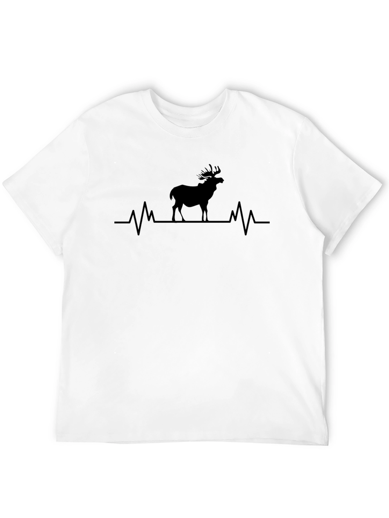Deer Heartbeat Black T-Shirt