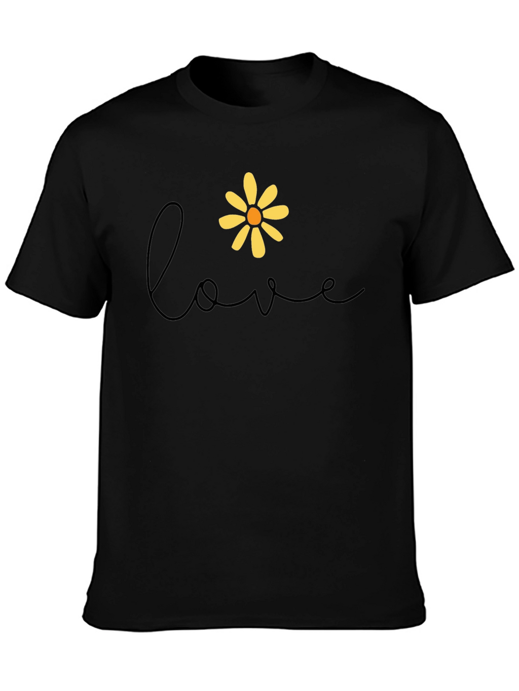 Love Daisy Graphic Tee - Black Casual Shirt