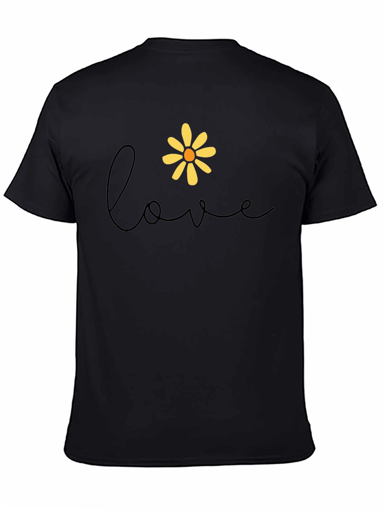 Love Daisy Graphic Tee - Black Casual Shirt