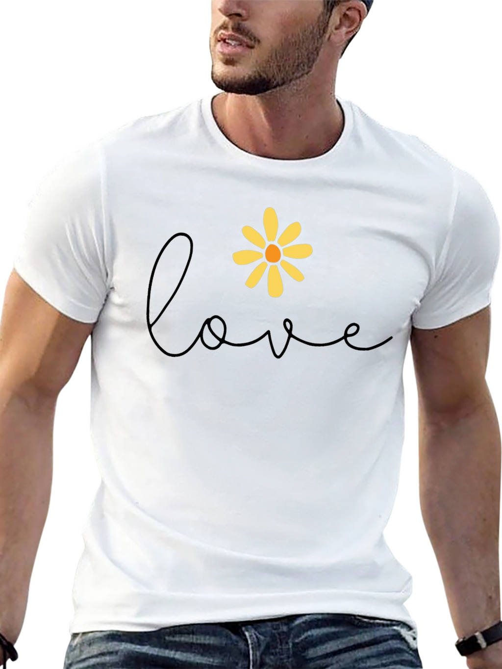 Love Daisy Graphic Tee - Black Casual Shirt