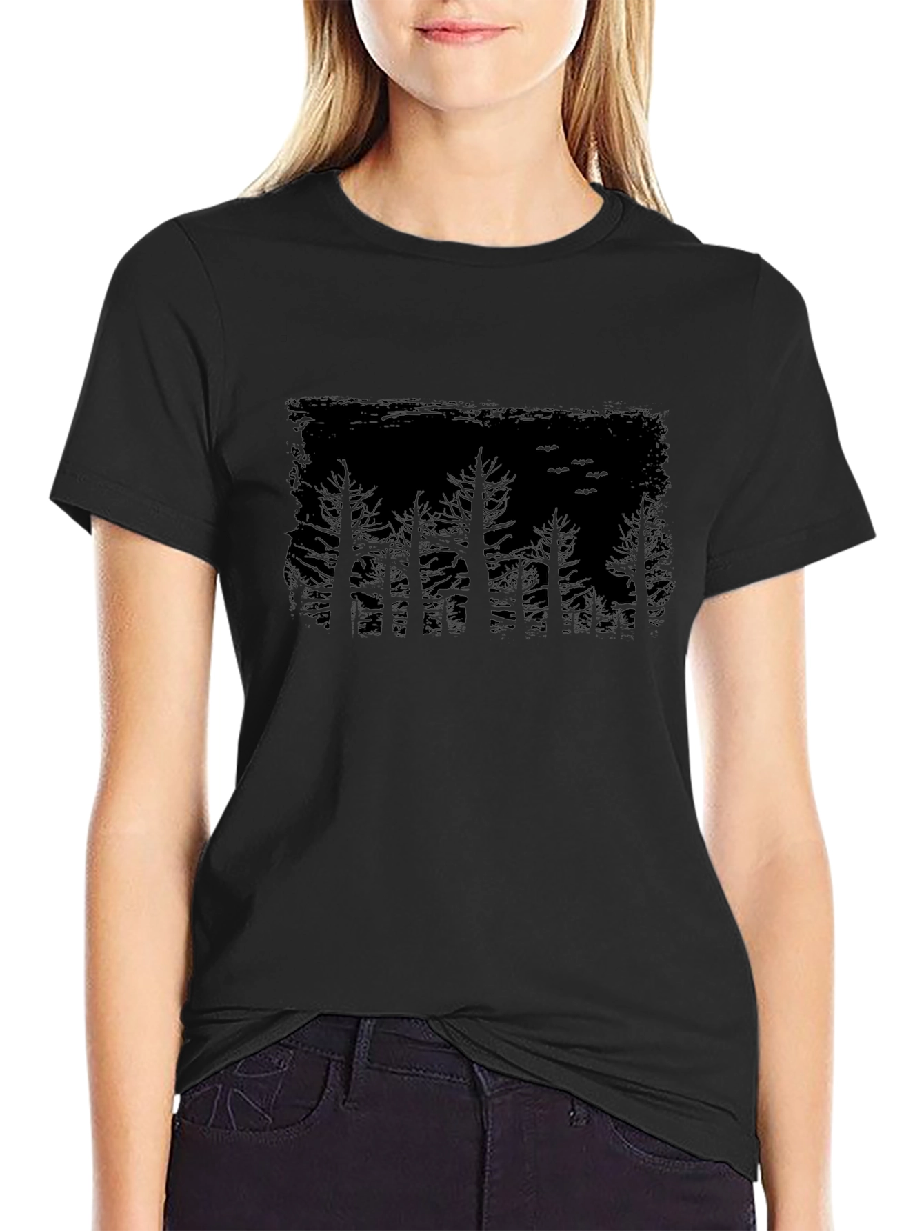 Mens Black Forest Silhouette Graphic Tee